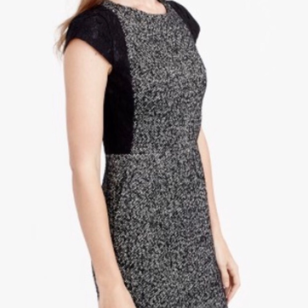 J. Crew Tweed Sheath Dress with Lace